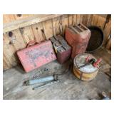 Gas Cans, Grease Gun, Bosch Tool Box