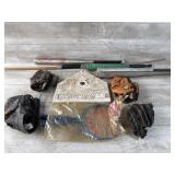 Baseball bats gloves lot