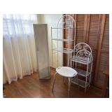 White Metal Shelving, Cabinet, Shower Chair