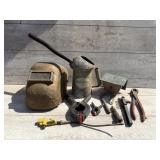 Lincoln Welding Helmet, Oil Can