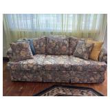 Floral Print Sofa And Pillows