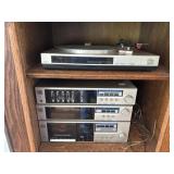 Stereo System With Record Player And Cassette