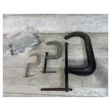 C-clamps, galvanized pipes