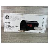 Black Galvanized Steel Post Mount Mailbox