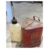 Antique metal waste can