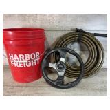 Air Hose, Steering Wheel, Red Bucket