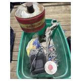 Come-along, gas tank