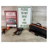 Mustang Sign, Donï¿½t Drive On Grass Sign, Jack a