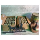 Jars, iron horse buggy