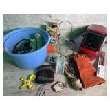 Welding hood, welding gloves, and rods