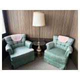 (2) Swivel Rocking Chairs, Table Floor Lamp