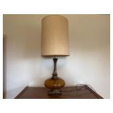 Vintage MCM Amber glass lamp