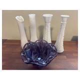 Vases and candy dish