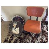 Childï¿½s chair and wooden box