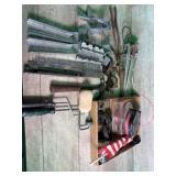 Miscellaneous lot hangers, traps, weedeater,