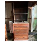 Wood Dresser 4drawee with Bookcase