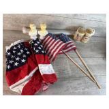 Flags, candle holders
