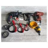 Staple guns, drill, hole saws and cord grips