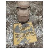 Vintage Milk can and metal sign