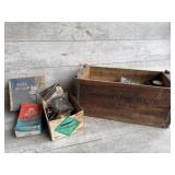 Vintage Lewis MFG. CO wooden box, fuel pump