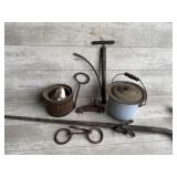 Enamel bucket, planter, hook