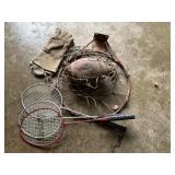 Basketball rim, football