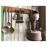 Vintage plumbers heater, iron smelting ladles