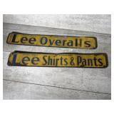 Vintage metal Lee Shirt & pants signs