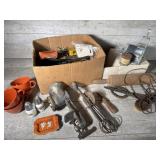 Vintage grinder, salt and pepper, ashtray