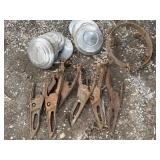 Vintage hubcaps and metal