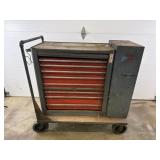 Rolling Cart with Toolbox and Cabinet