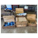 Wooden crates with electrical supplies