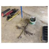 Garden claw gold tiller and tools