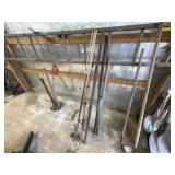 Yard stakes and metal pipe