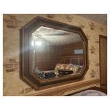Large mirror with wooden frame