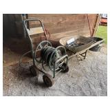 Hose reel and wheel barrel