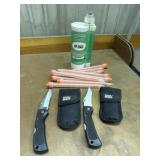 Pocket knives, structural adhesive