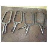 Vise-grip welding clamps