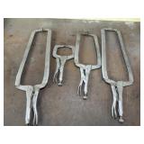 Vise-grips welding clamps