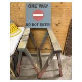 Sawhorses and Sign