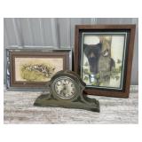 Vintage clock and pictures