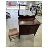 Washstand, chair