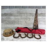 Lawn Chair, Horseshoes, Wood, Saw