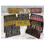 Vintage Indiana License Plates
