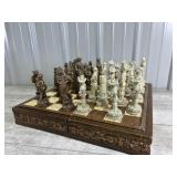 Rare Aztec VS Spanish Chess Board