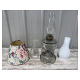 Oil lamp and shade