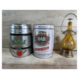 (2) Small Kegs and Glass Decor