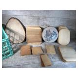 Wood plaques, tin