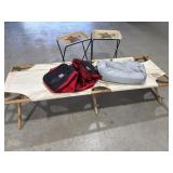 TV Trays, Vintage Cot, Duffle Bags