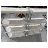 Pair of plastic shelves